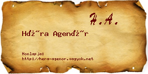 Héra Agenór névjegykártya